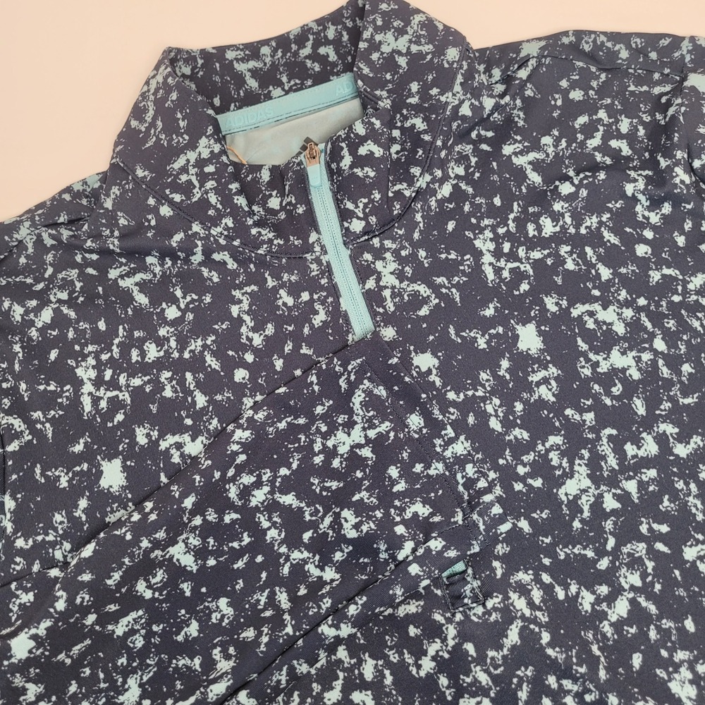 Adidas Aeroready UV50 Pullover Womens Med Navy Hazy Sky New Quarter Zip GT2434